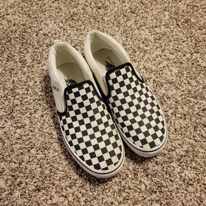 Youth vans checkered slip ons